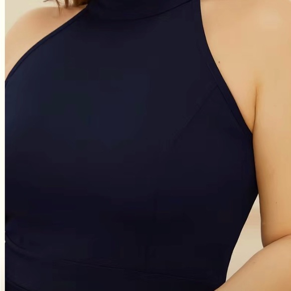 Ruffle Trim Split He Halter Neck Dress - Picture 3 of 3